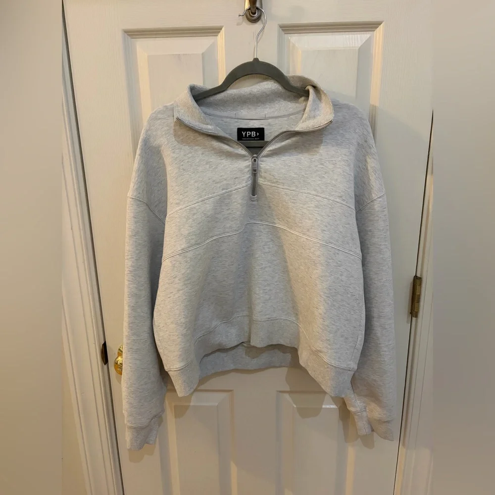 YPB (Your Personal Best) Light Gray Quarter‑Zip neoKNIT MAX Size L Cotton Blend - Picture 2 of 8